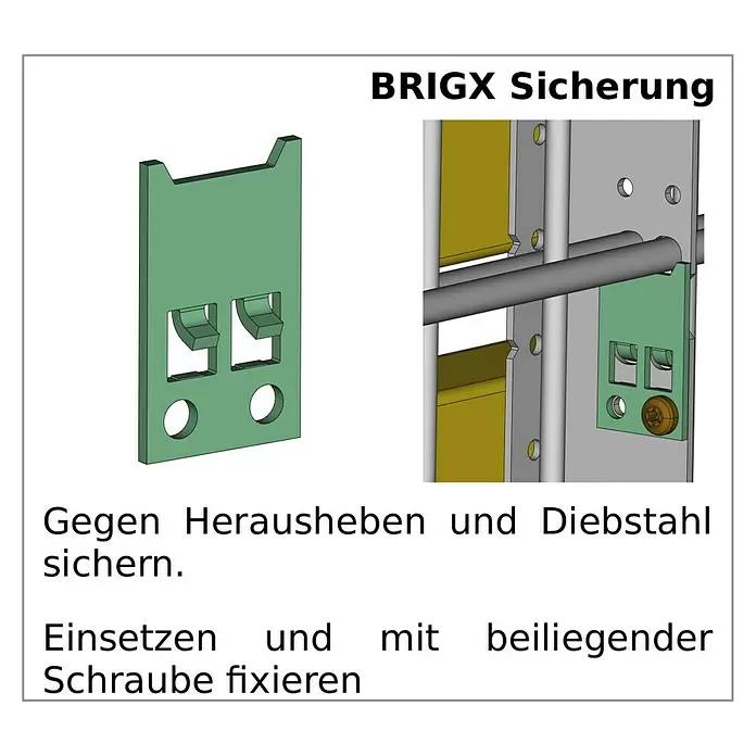BRIGX Aushebesicherung - 4 Stk., Geeignet für: Sichtschutzstreifen - Skizze