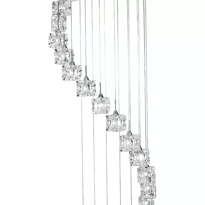 Searchlight Pendelleuchte rund - Ø x H: 450 mm x 180 cm, Transparent, Chrom - Detailaufnahme