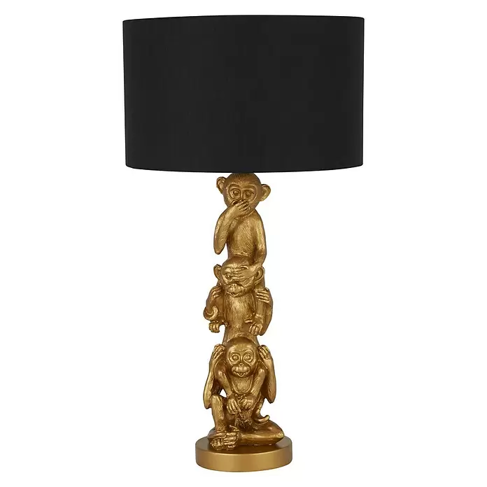 Searchlight Deko-Tischleuchte - L x B x H: 28 x 28 x 51,5 cm, Schwarz, E27 - Vorderansicht