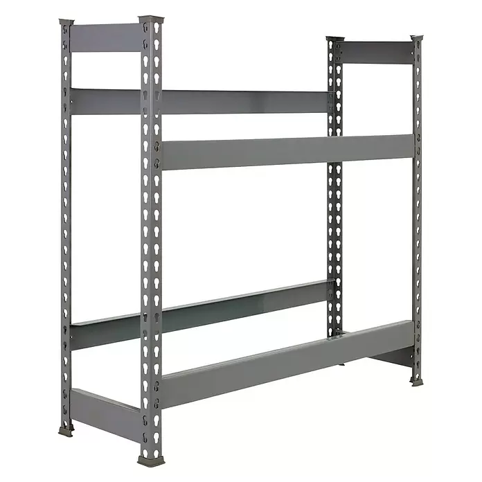 Simonrack Simonbottle Metall-Getränkekistenregal Bottleclick - L x B x H: 30 x 100 x 100 cm, Traglast: 100 kg/Boden, Anzahl Böden: 2 Stk., Grau - Diagonale Ansicht