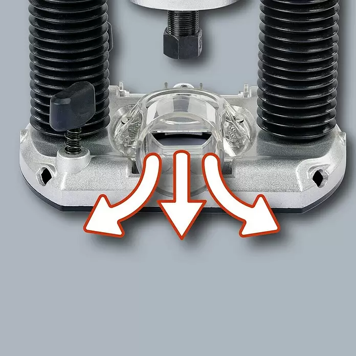 Einhell Oberfräse TC-RO 1155 E - 1.100 W, Max. Fräskorbhub: 55 mm - Detailaufnahme