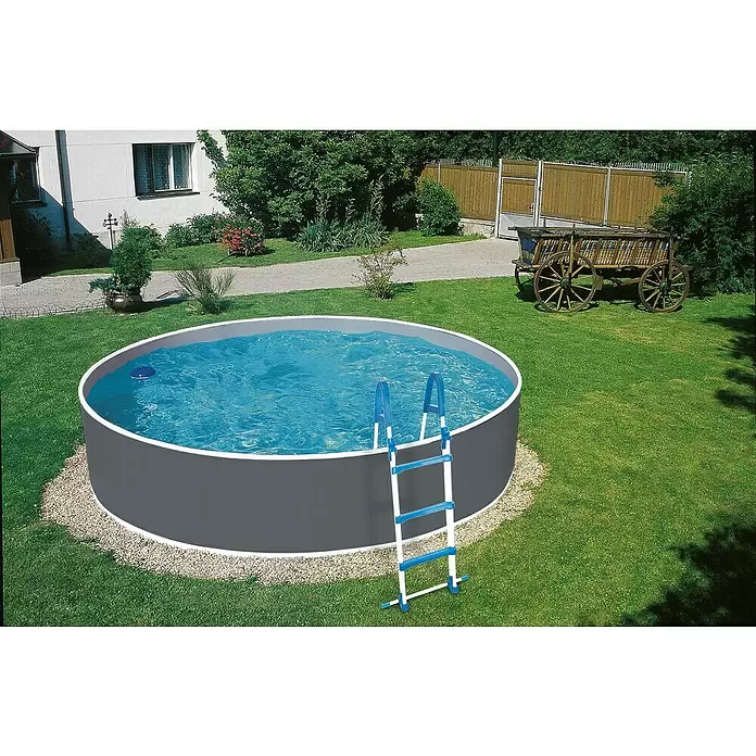 myPool Pool-Komplettset Splash - Ø x H: 360 x 110 cm, 10.000 l, Grau, 8 -tlg. - Stimmungsaufnahme