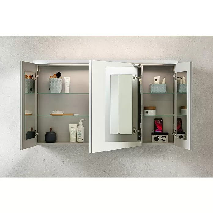 Camargue Swing LED-Spiegelschrank - B x H: 120 x 70,5 cm, Mit Beleuchtung, Spanplatte, Weiß - Stimmungsaufnahme