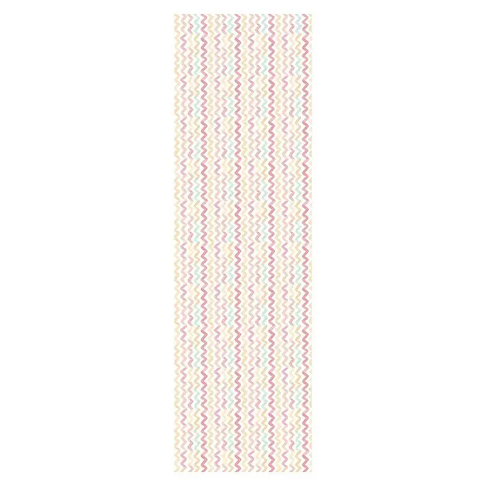 Papel pintado de vinilo autoadhesivo Zigzag - 90 cm x 3 m, 100% PVC, Acuarelas Multicolor - Vista frontal