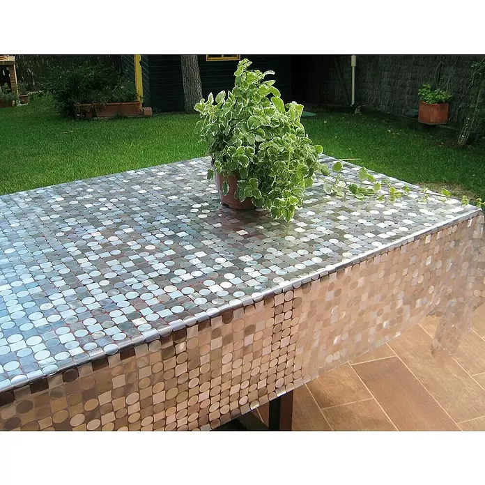 Mantel para mesa a metros Cristal - Ancho: 140 cm, Transparente - Foto ambiente