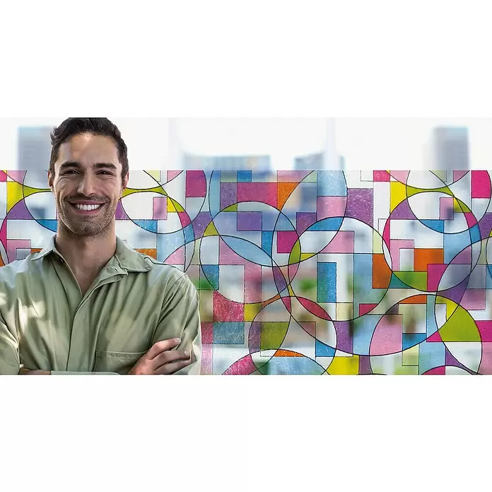 Lámina adhesiva GLS - 150 x 46 cm, Multicolor, Autoadhesivo - Foto ambiente