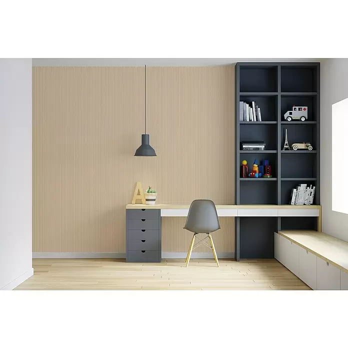 Papel pintado de vinilo autoadhesivo Cordel Rayas - 90 cm x 3 m, 100% PVC - Foto ambiente