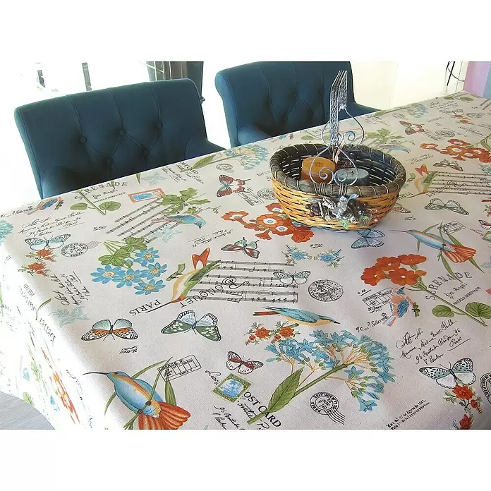 Mantel para mesa a metros Paloma - Ancho: 140 cm, Multicolor - Foto ambiente