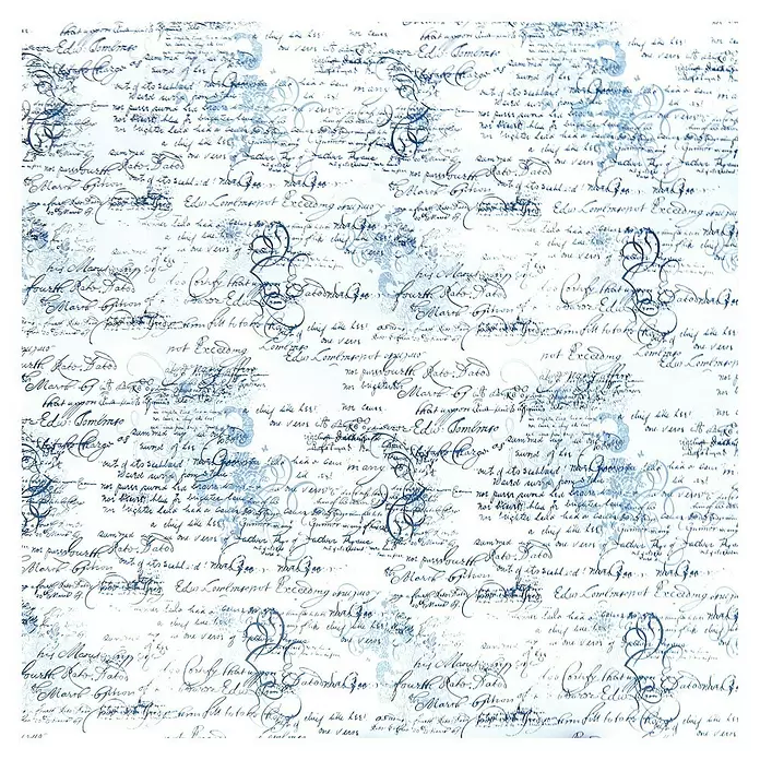 Mantel para mesa a metros María - Ancho: 140 cm, Blanco/Azul - Vista frontal