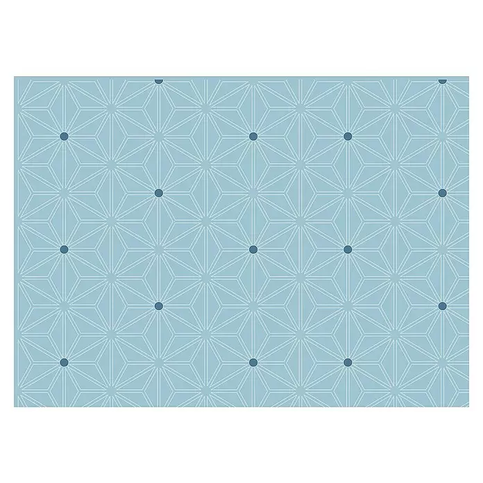 Papel pintado de vinilo autoadhesivo Habibi - 90 cm x 3 m, 100% PVC, Aqua - Vista frontal