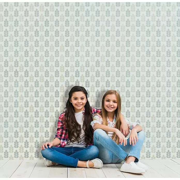 Papel pintado de vinilo autoadhesivo Lara - 90 cm x 3 m, 100% PVC, Taupé - Foto ambiente