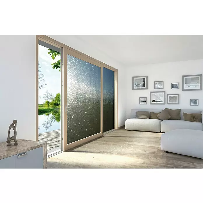 Lámina adhesiva al corte Estático protección solar Square Grey - Ancho: 92 cm - Foto ambiente