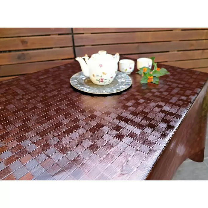Mantel para mesa a metros Barcino Brown - Ancho: 137 cm, Cobre - Foto ambiente