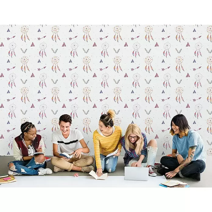 Papel pintado de vinilo autoadhesivo Atrapasueños - 90 cm x 3 m, 100% PVC - Foto ambiente