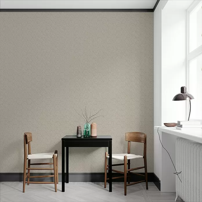 Papel pintado de vinilo autoadhesivo Tejido - 90 cm x 3 m, 100% PVC - Foto ambiente