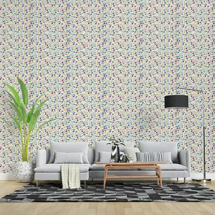 Papel pintado de vinilo autoadhesivo Bouquet - 90 cm x 3 m, 100% PVC - Foto ambiente