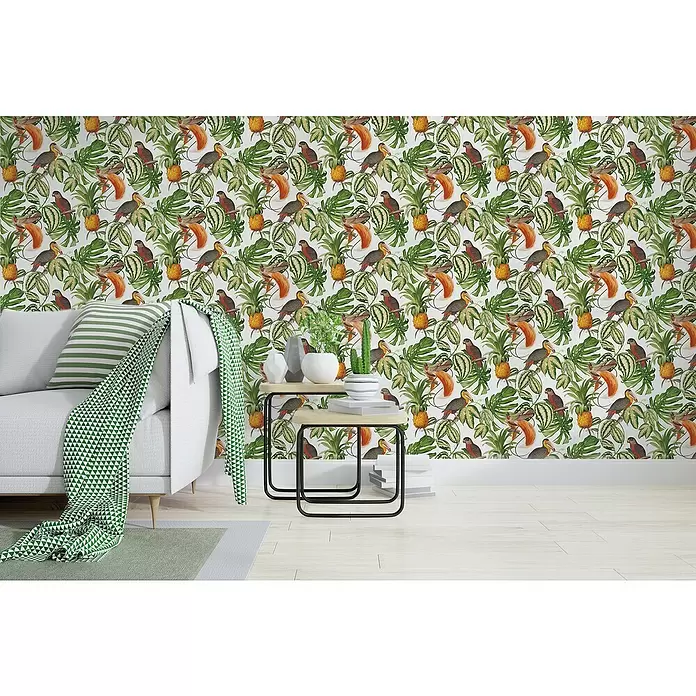Papel pintado de vinilo autoadhesivo Aves - 90 cm x 3 m, 100% PVC - Foto ambiente