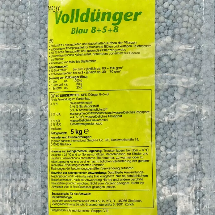Blaudünger - 5 kg, Inhalt ausreichend für ca.: 75 m² - Detailaufnahme