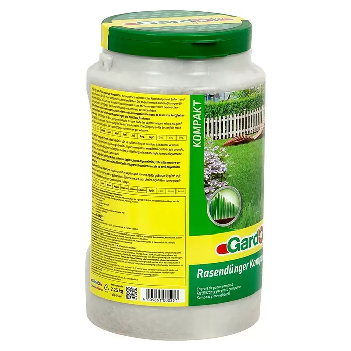 Gardol Rasendünger Kompakt - 2,25 kg, Inhalt ausreichend für ca.: 45 m² - Rückansicht