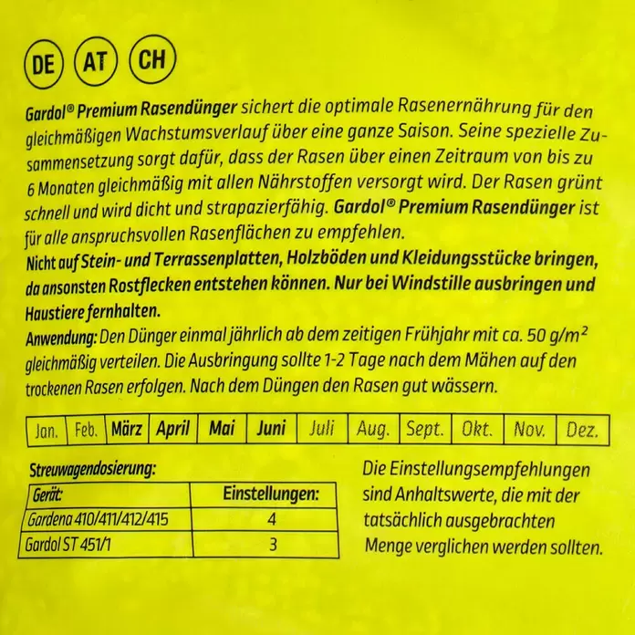 Gardol Rasendünger Premium - 10 kg, Inhalt ausreichend für ca.: 200 m² - Detailaufnahme