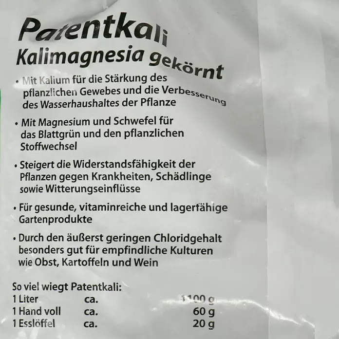 Patentkali - 5 kg, Inhalt ausreichend für ca.: 100 m² - Detailaufnahme
