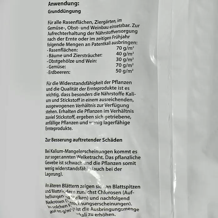 Patentkali - 5 kg, Inhalt ausreichend für ca.: 100 m² - Detailaufnahme