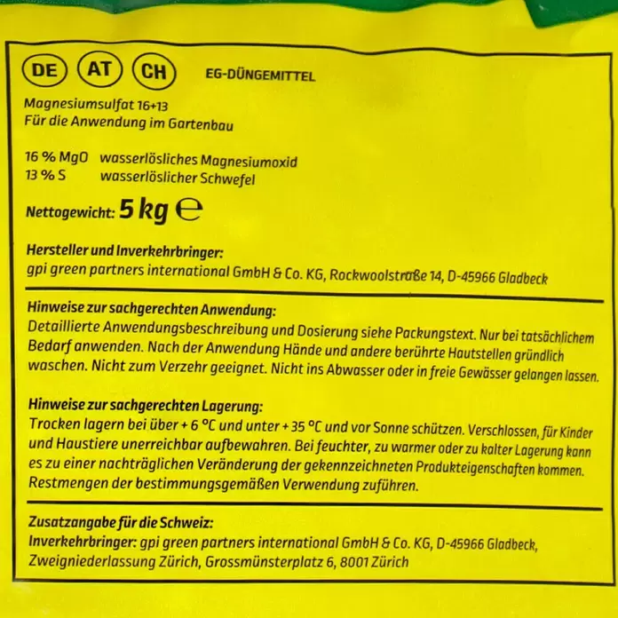 Gardol Bittersalz - 5 kg, Inhalt ausreichend für ca.: 50 m² - Detailaufnahme