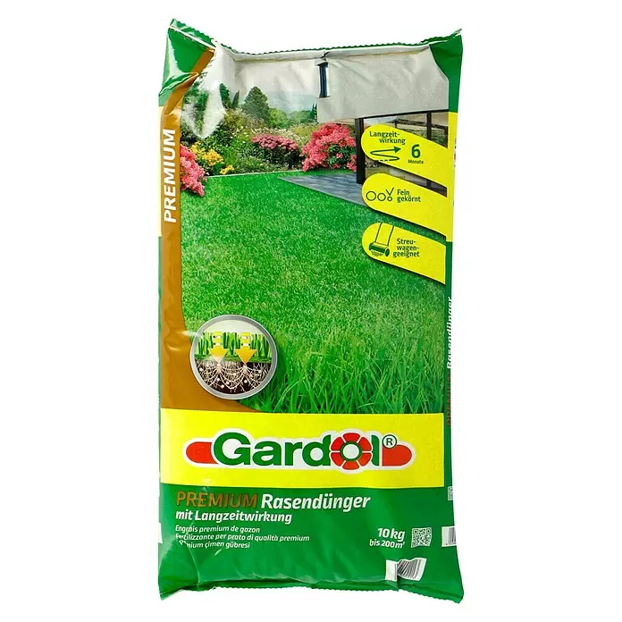 Gardol Rasendünger Premium - 10 kg, Inhalt ausreichend für ca.: 200 m² - Vorderansicht