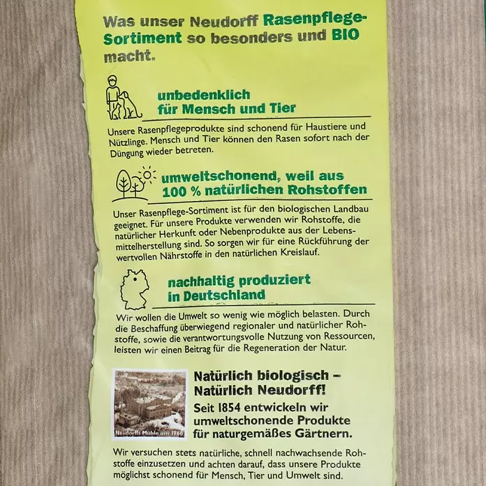 Neudorff Azet Rasendünger - 10 kg, Inhalt ausreichend für ca.: 200 m² - Detailaufnahme