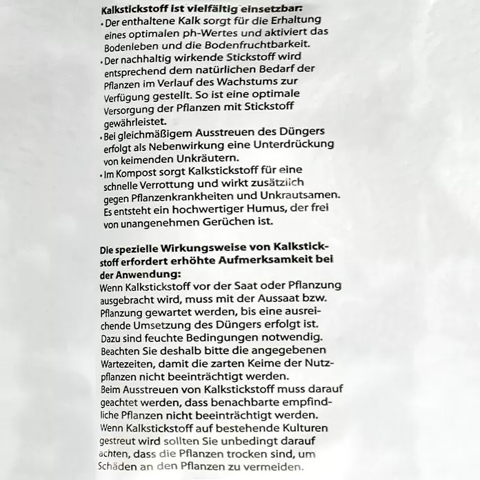 Kalkstickstoff - 5 kg, Inhalt ausreichend für ca.: 100 m² - Detailaufnahme