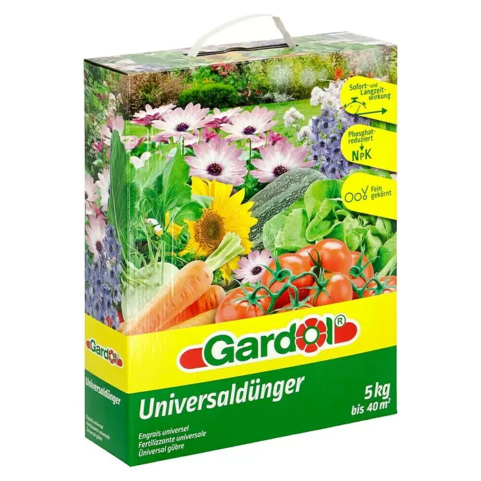 Gardol Universaldünger - 5 kg, Inhalt ausreichend für ca.: 40 m² - Diagonale Ansicht