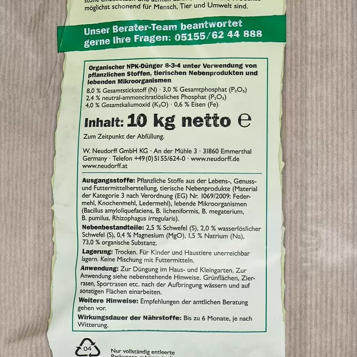 Neudorff Azet Rasendünger - 10 kg, Inhalt ausreichend für ca.: 200 m² - Detailaufnahme