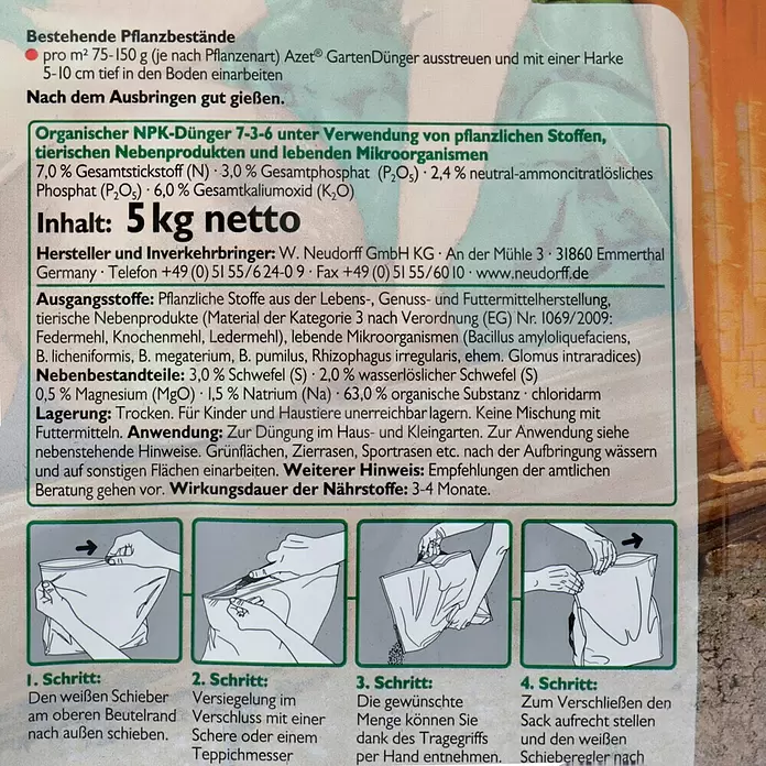 Neudorff Fertofit Gartendünger - 5 kg - Detailaufnahme