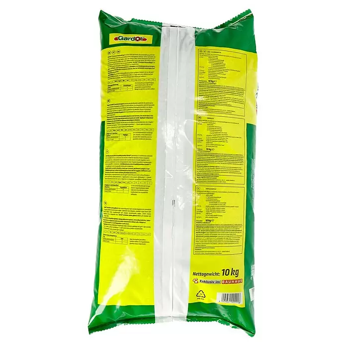 Gardol Rasendünger Premium - 10 kg, Inhalt ausreichend für ca.: 200 m² - Rückansicht