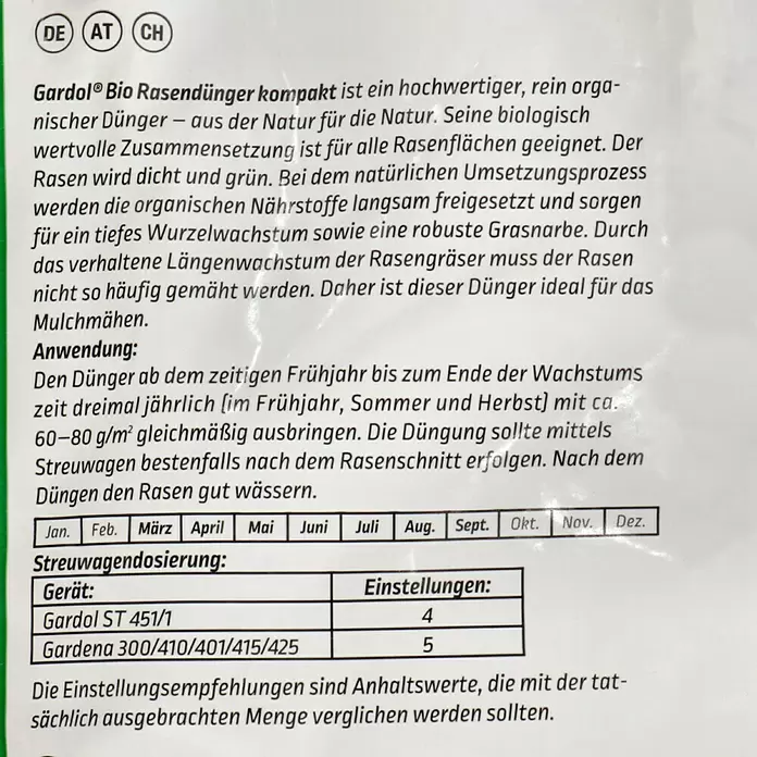Gardol Pure Nature Bio-Rasendünger Kompakt - 10,5 kg, Inhalt ausreichend für ca.: 175 m² - Detailaufnahme