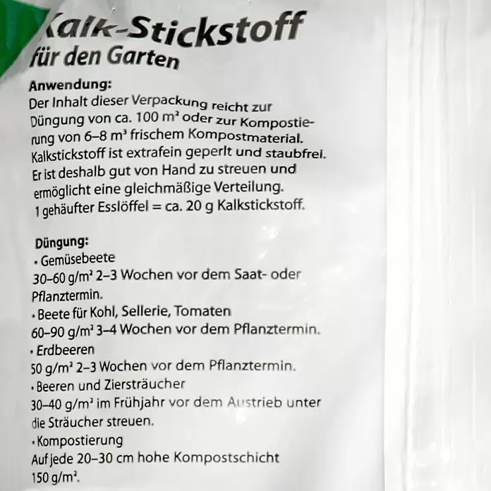 Kalkstickstoff - 5 kg, Inhalt ausreichend für ca.: 100 m² - Detailaufnahme
