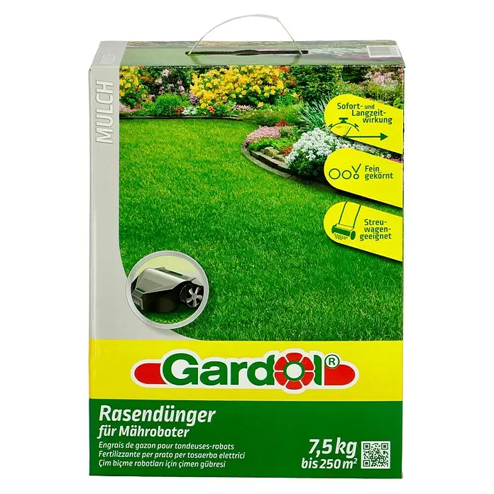 Gardol Rasendünger Mähroboter - 7,5 kg, Inhalt ausreichend für ca.: 250 m² - Vorderansicht