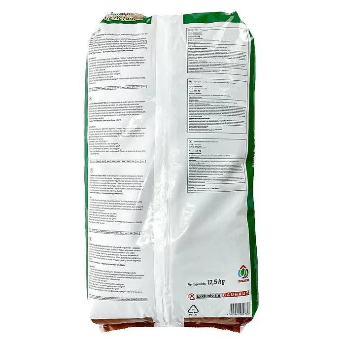 Gardol Pure Nature Bio-Rinderdung - 12,5 kg, Inhalt ausreichend für ca.: 125 m² - Rückansicht