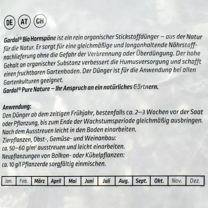 Gardol Pure Nature Bio-Hornspäne - 5 kg, Inhalt ausreichend für ca.: 100 m² - Detailaufnahme