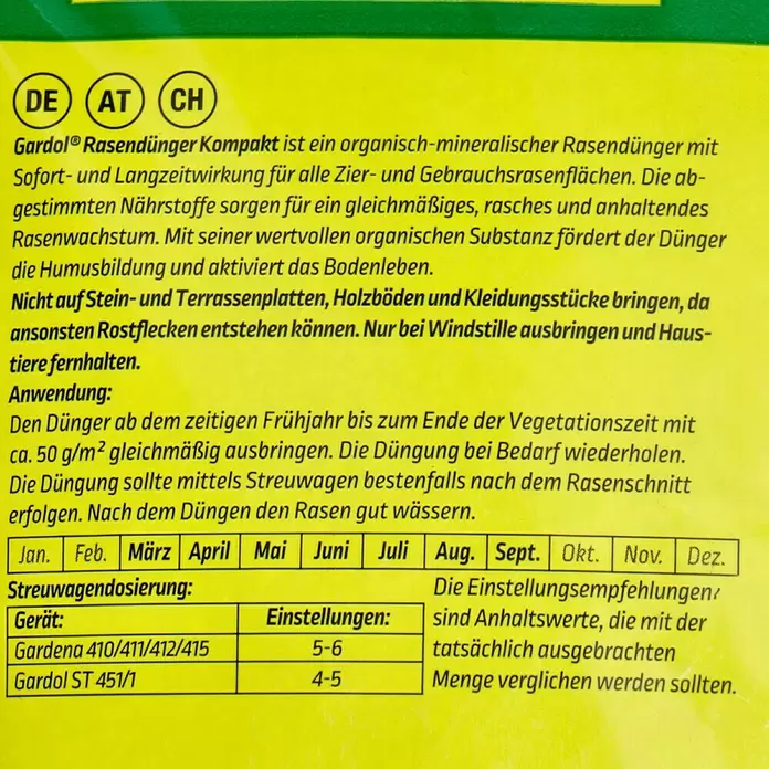 Gardol Rasendünger Kompakt - 10 kg, Inhalt ausreichend für ca.: 200 m² - Detailaufnahme