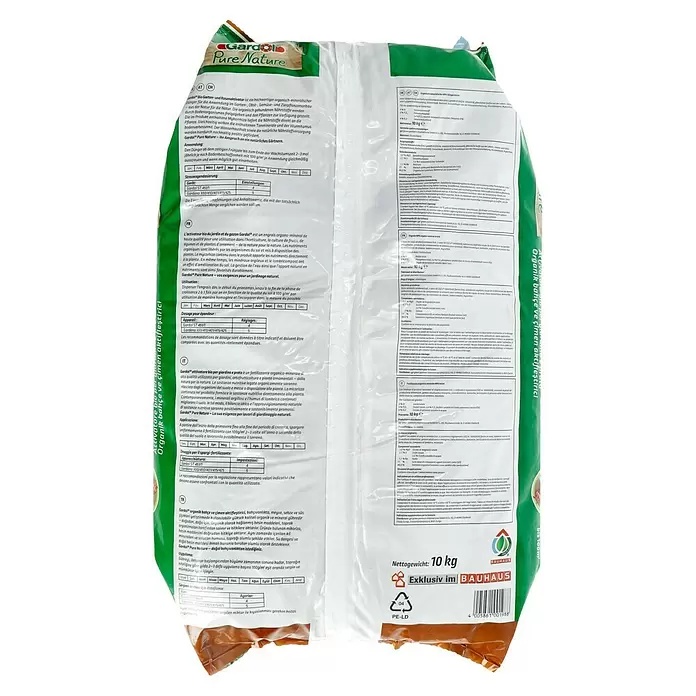 Gardol Pure Nature Garten- & Rasenaktivator Bio - 10 kg, Inhalt ausreichend für ca.: 100 m² - Rückansicht