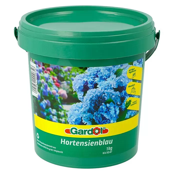 Gardol Hortensienblau - 1 kg, Inhalt ausreichend für ca.: 50 m², Wiederverschließbar - Vorderansicht