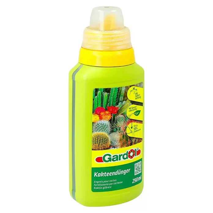 Gardol Kakteendünger - 250 ml, Inhalt ausreichend für ca.: 50 l Gießwasser - Diagonale Ansicht
