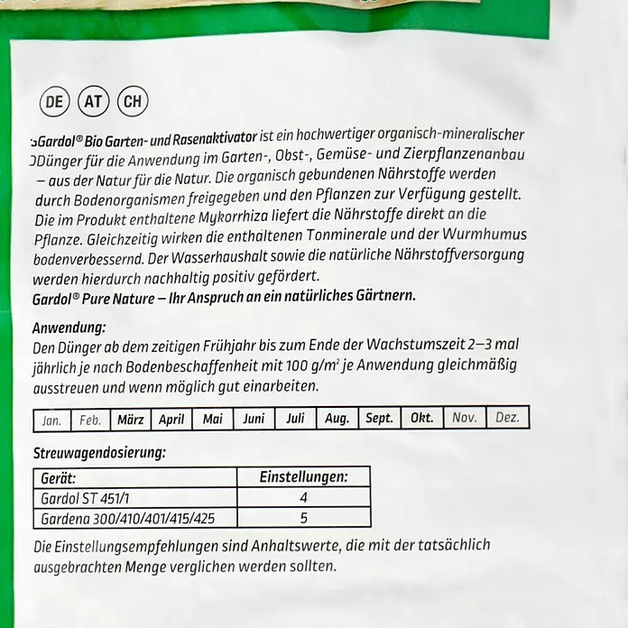 Gardol Pure Nature Garten- & Rasenaktivator Bio - 10 kg, Inhalt ausreichend für ca.: 100 m² - Detailaufnahme