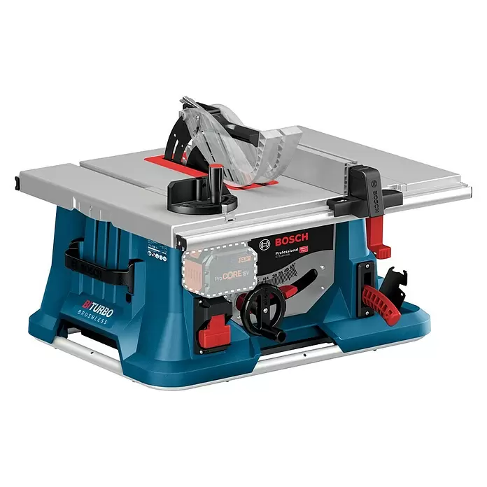 Bosch Professional Biturbo Akku-Tischkreissäge GTS 18V-216 - 18 V, Ohne Akku, Durchmesser Sägeblatt: 216 mm, Ohne Sägetisch - Diagonale Ansicht
