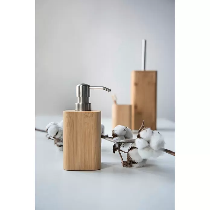 Wenko Bambusa Dispensador de jabón - Bambú, Bambú/Inox - Foto ambiente