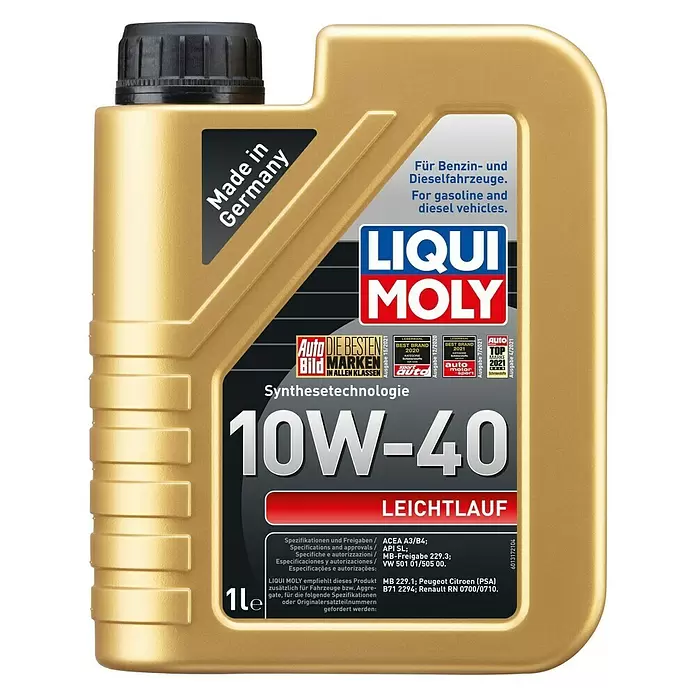 Liqui Moly Leichtlaufmotorenöl - 10W-40, A3/B4, 1 l - Vorderansicht