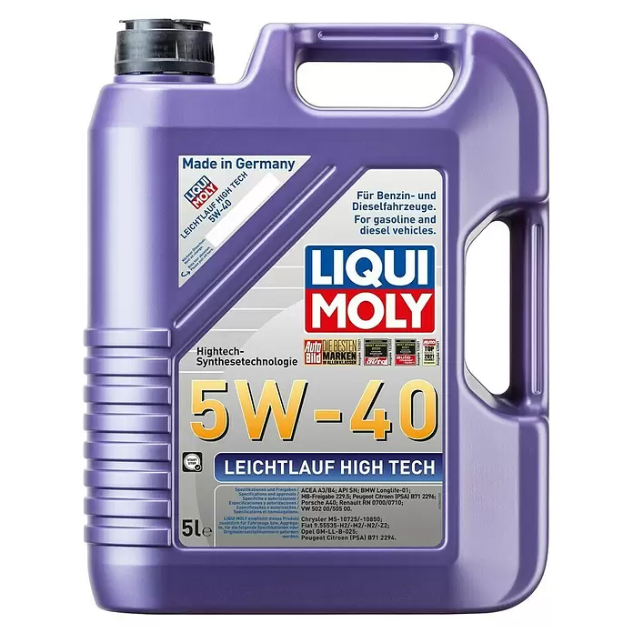Liqui Moly Leichtlaufmotorenöl High Tech - 5W-40, A3/B4, 5 l - Vorderansicht