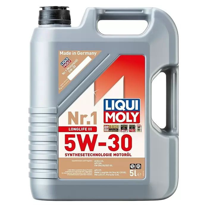 Liqui Moly Motoröl Nr. 1 5W-30 Longlife III - 5W-30, C3, 5 l - Vorderansicht