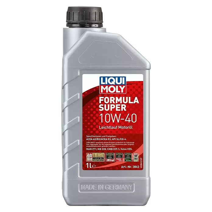 Liqui Moly Formula Super Motoröl - Geeignet für: Ältere Fahrzeuge, 10W-40, A3/B4/E4, 1 l - Vorderansicht